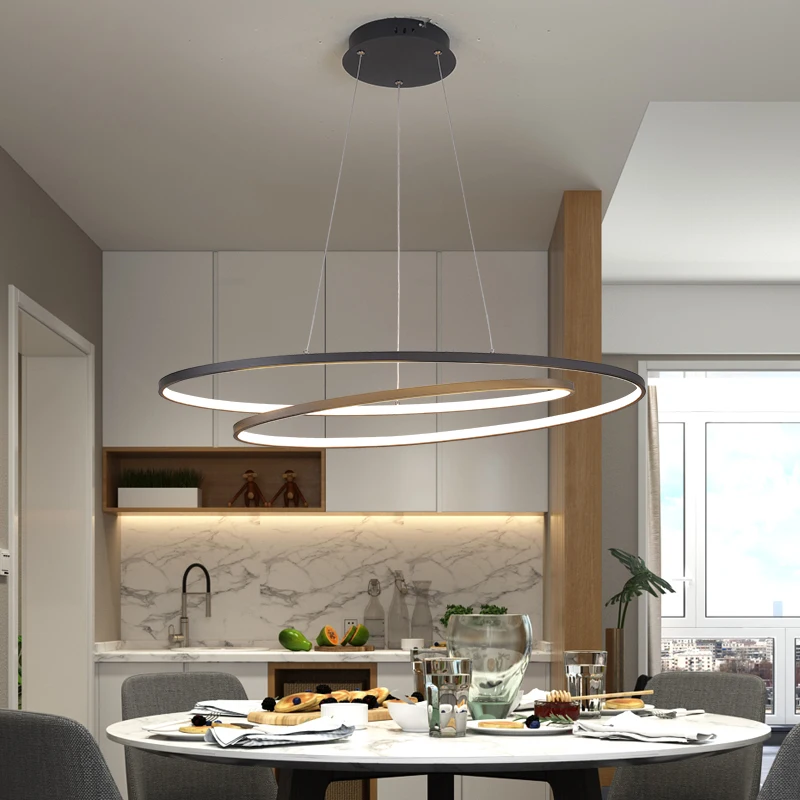 Современные светодиодные подвесные светильники для гостиной, столовой, матовые черные/белые подвесные светильники 90-260 В, 2019