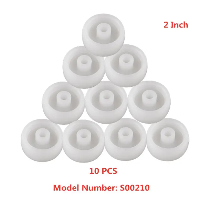 

10 Pcs/Lot 2-inch Caster Single Wheel Diameter 50 Plastic Nylon Light White Pp Smooth
