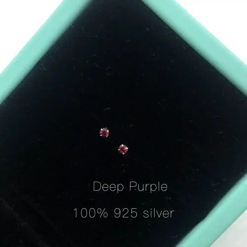 Deep purple Новое поступление, 925 пробы серебряные натуральные ювелирные изделия ручной работы, милые круглые модные серьги-гвоздики для женщин, подарки - Цвет камня: Deep purple