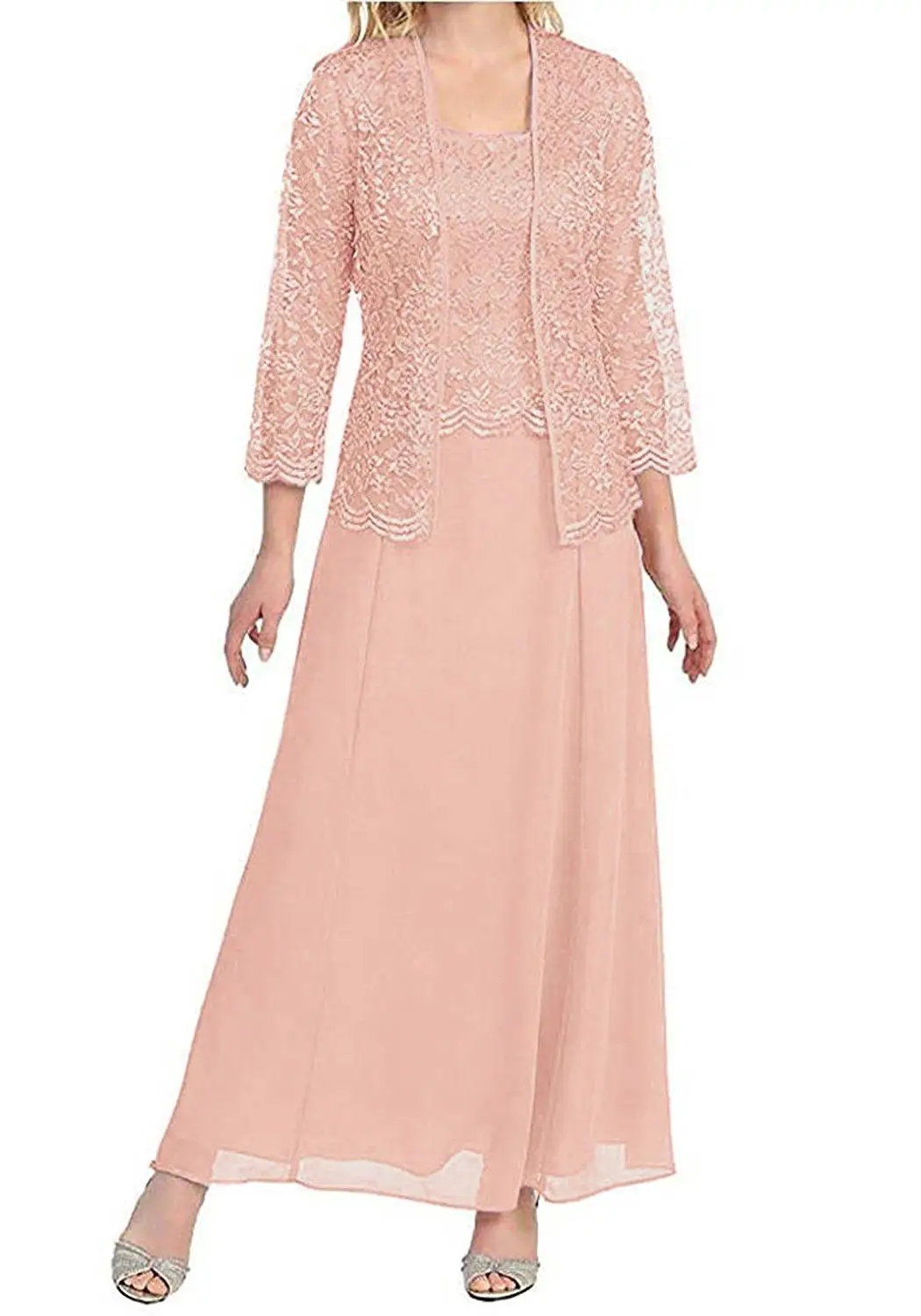 Женское элегантное кружевное платье из 3 предметов для матери невесты с курткой