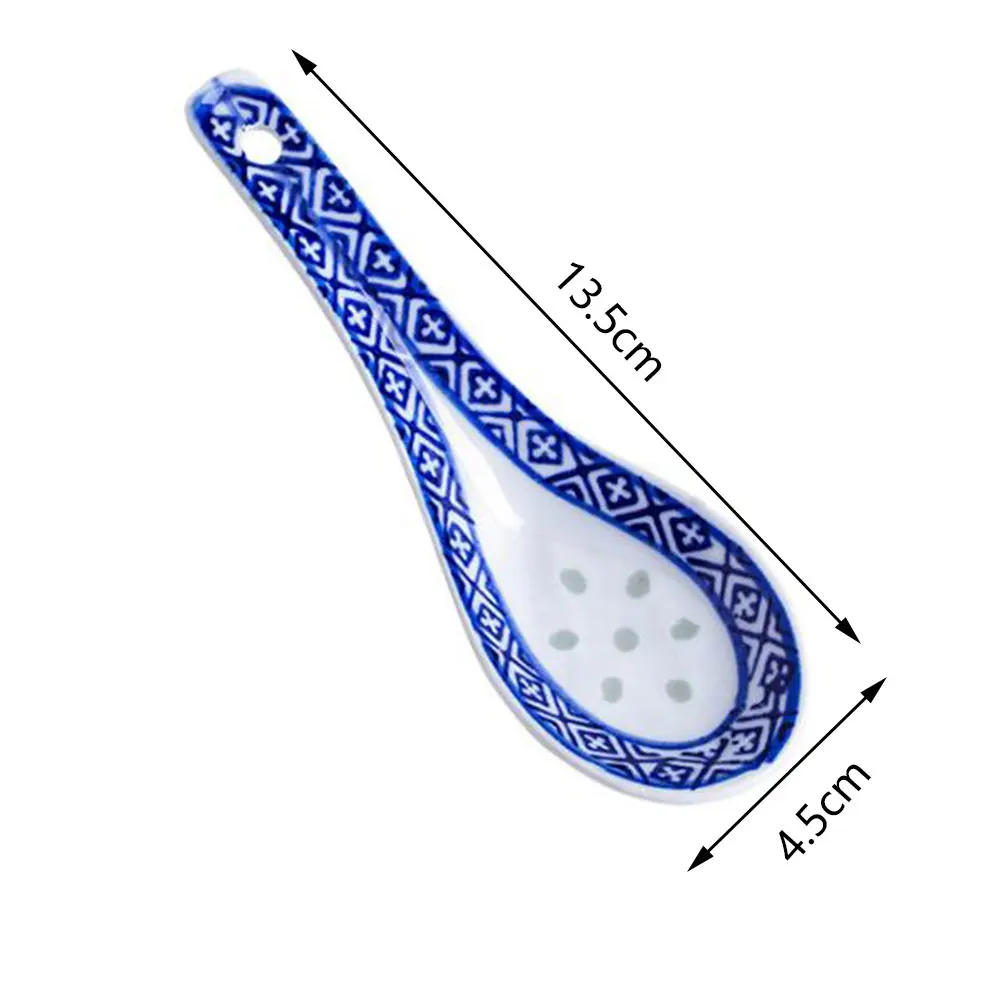 Китай Китайский Стиль Керамика ложка белого и голубого цвета в ложки китайский
