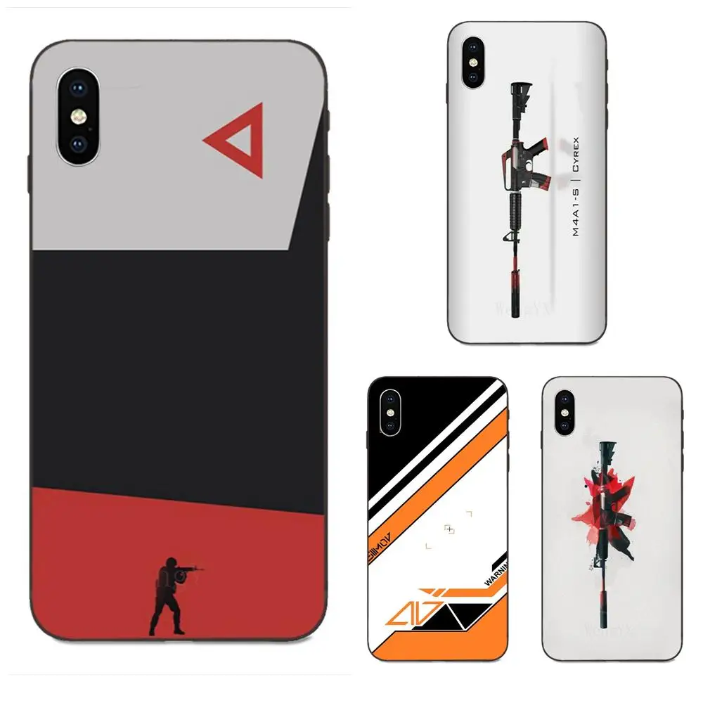 Мягкий Силиконовый ТПУ Черный протектор крутой дизайн Csgo Cyrex для Apple iPhone 4 4S 5 5S SE 6 6S