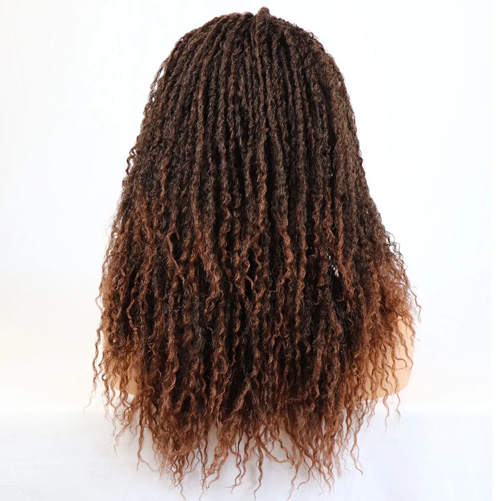 Коричневые синтетические парики Omber на голову для дредов волос афро кудрявые