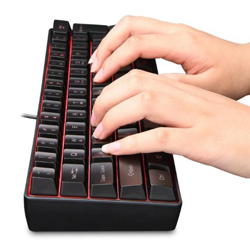 61 клавишная механическая клавиатура USB Проводная светодиодный с подсветкой Axis