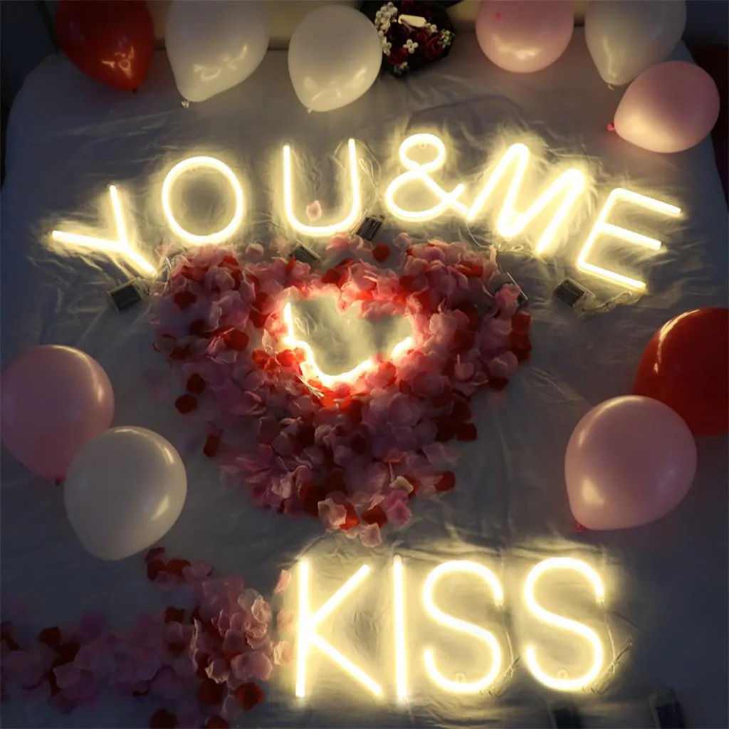 Nmuber LED буквы название розовые светодиоды украшение комнаты настенный теплый