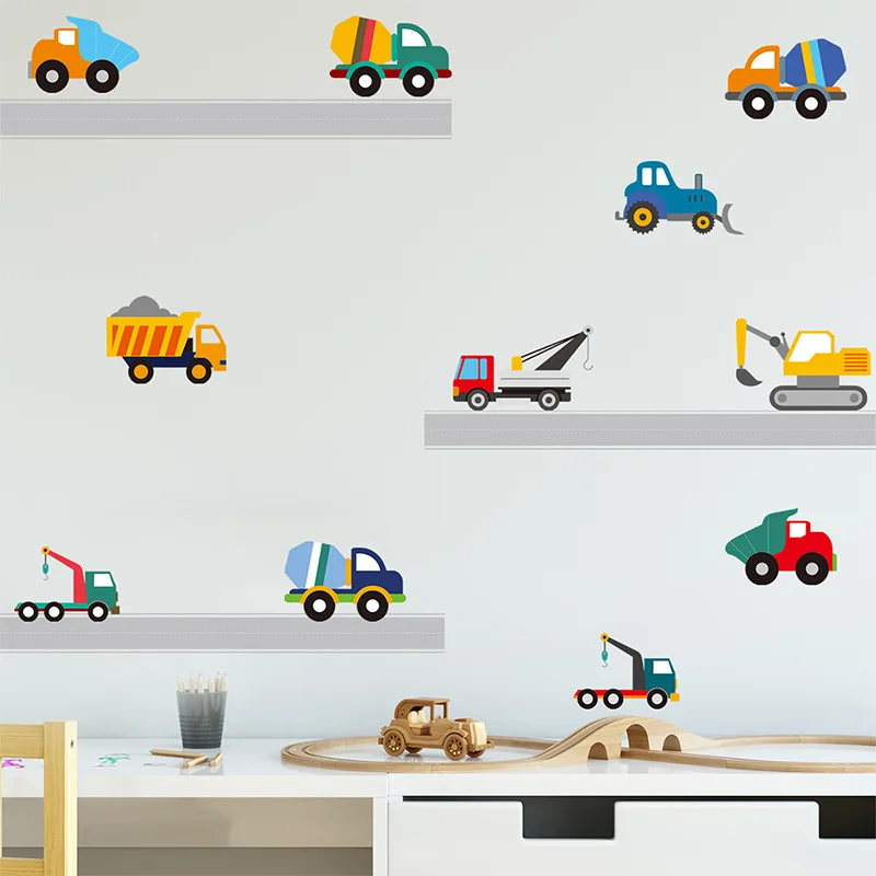 

Мультяшный автомобиль для детской спальни крыльца дома настенный фон красивые настенные наклейки самоклеящиеся настенные Декорации для с...