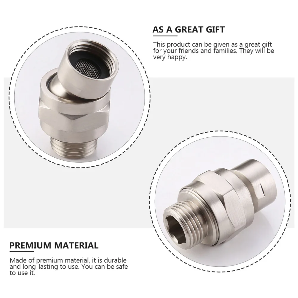 

1Pc Practical Copper Swing Head Connector Bathroom Supply Silver