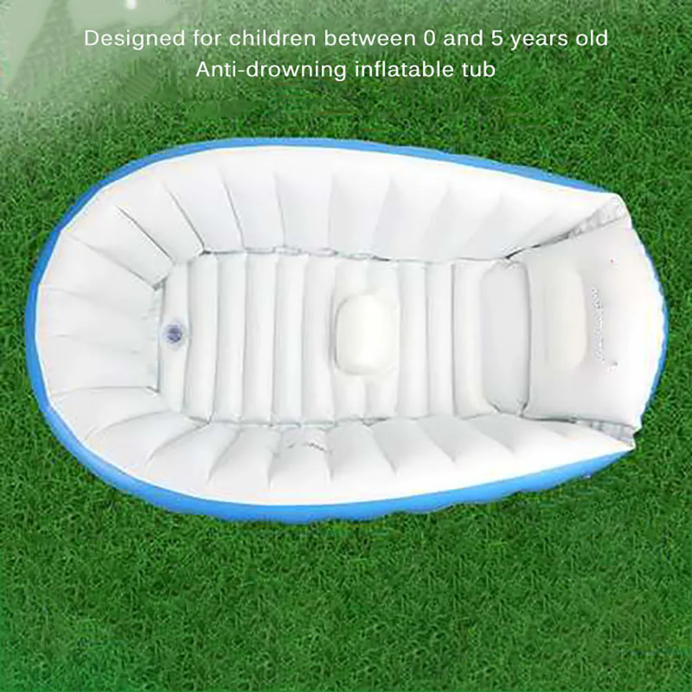 

Portable Baby Bathtub Inflatable Bath Tub Children Tub Cushion Foot Air Pump Warm Winter Keep Warm Folding