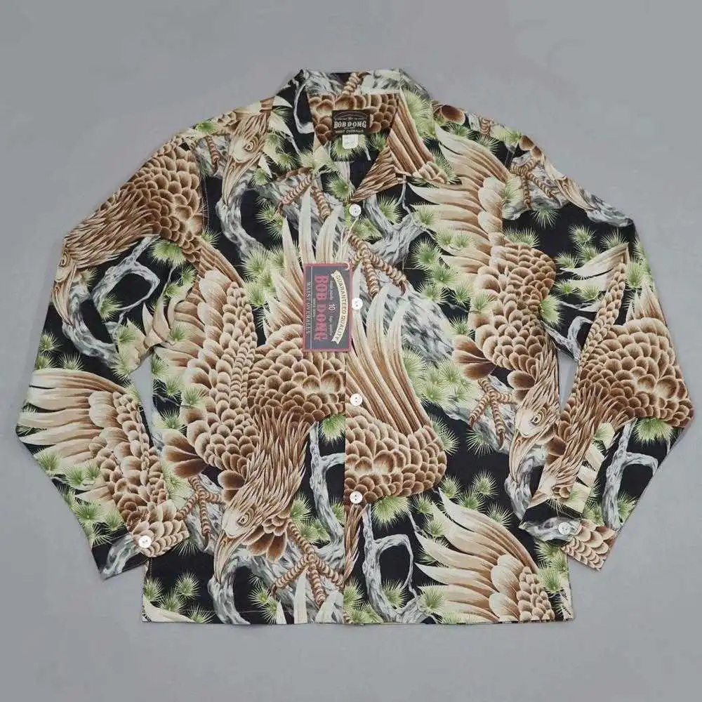 

10th DONG BOB Anniversary Vintage Japan Style Men's Hawaiian Long Sleeve Shirts