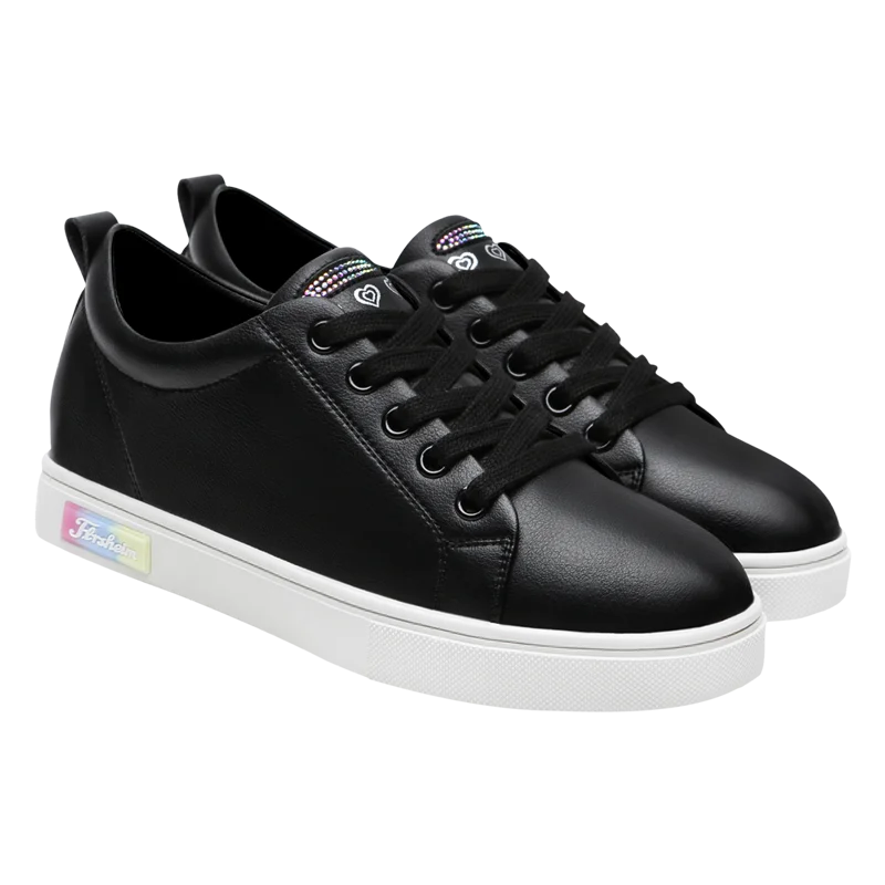 

Women's autumn and winter round toe flat low-top shoes, inner increase solid color shoes women