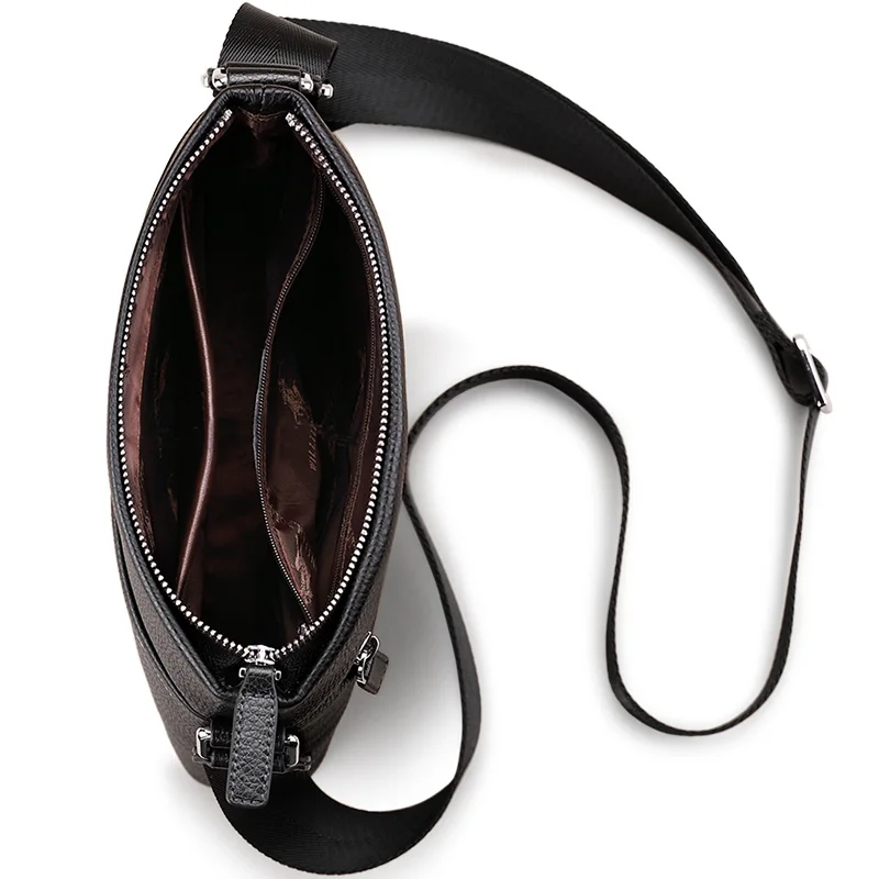 

WIilliamPolo Fashion Men's Handbag Shoulder Bag Genuine Leather Messenger Bag Casual Male Crossbody Adjustable Shoulder Strap