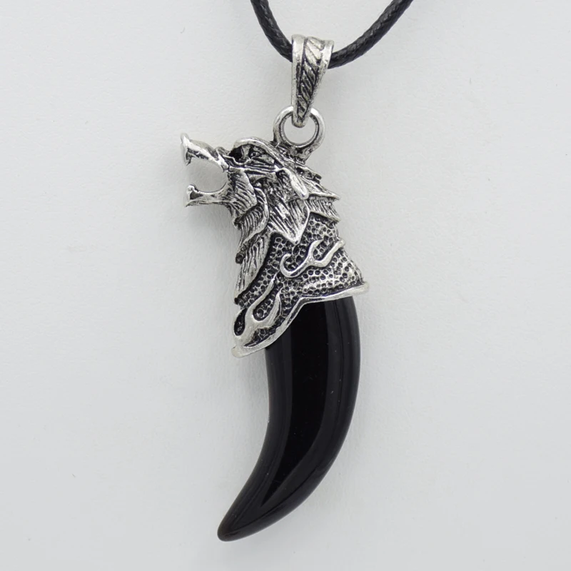 Винтаж зуб волка Форма Природный камень кварц Кристалл Опал авантюрин