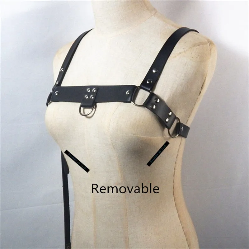 Фетиш кожаные топы мужские ремни готические регулируемые для тела портупея геев