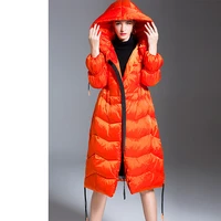 new style down jacket women 2021 autumn and winter slim womens thick long warm white duck down hooded down jacket