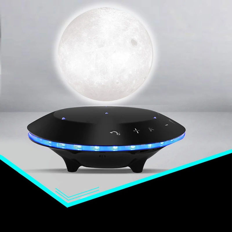 Магнитная левитирующая 3D Лунная лампа 360 Вращающаяся креативная Bluetooth аудио