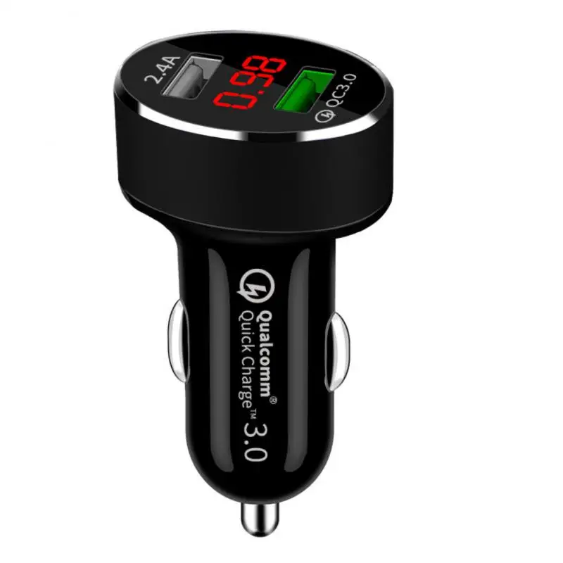 

Автомобильное зарядное устройство QC3.0 + 2.4A с цифровым дисплеем, многофункциональное автомобильное зарядное устройство с дисплеем тока и на...