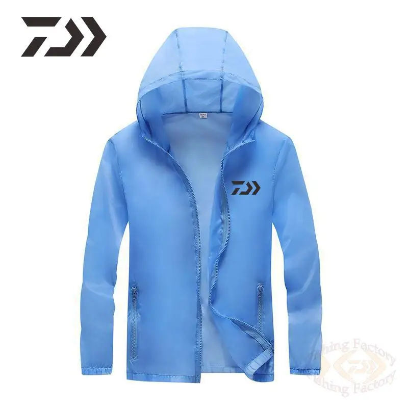 

2021 Daiwa Clothes for Fishing Shirt Jacket Sun Protection Camping Fishing Clothing Zipper Hooded Breathable Skin Windbreaker
