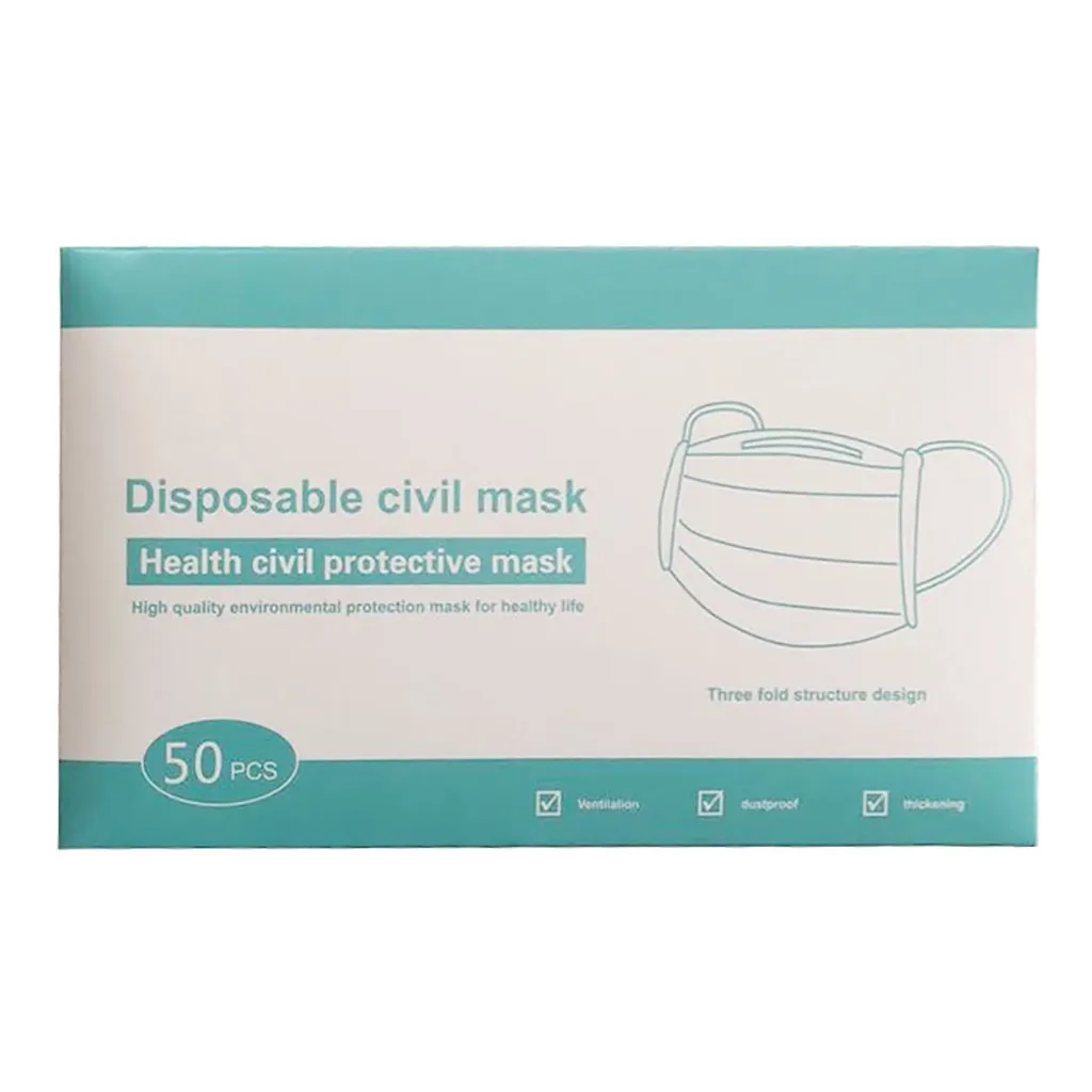 50 шт Одноразовые Уход за кожей лица mascarillas маски для Denta промышленный 3ply петли уха