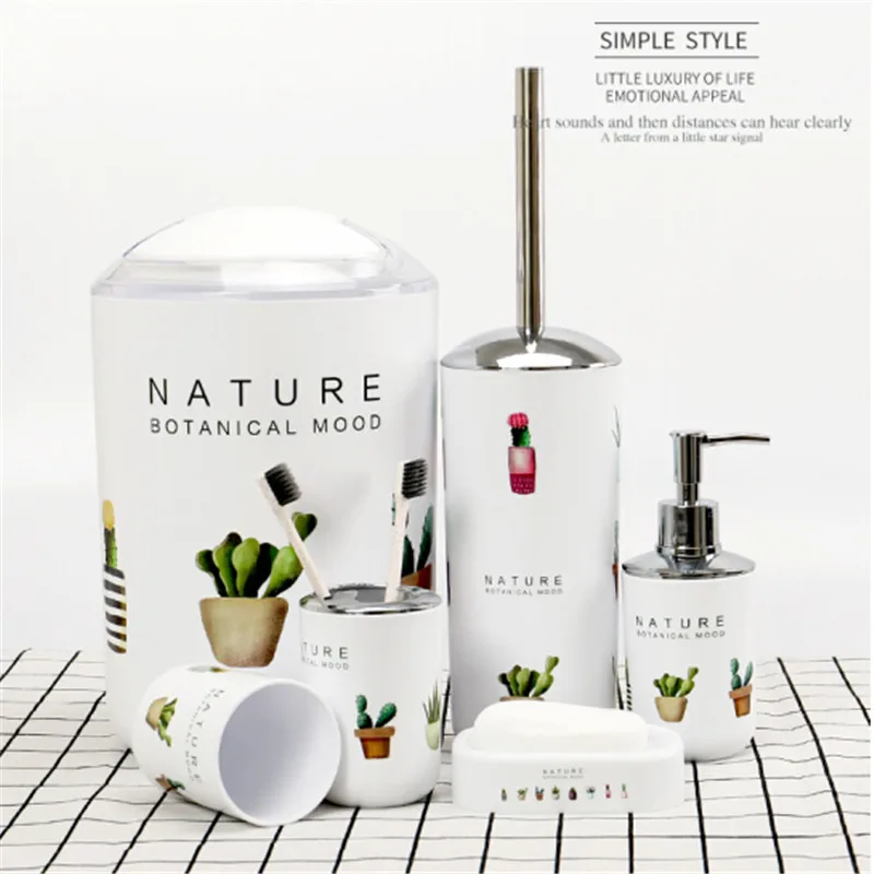 Набор для ванной комнаты с фламинго 6 шт. аксессуары туалета пылесборник стакан