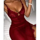 Размера плюс Сексуальное женское платье женская ночная сорочка из кружева, с v-образным вырезом, пижамы, нижнее белье прозрачное Эротическое белье стильная женская обувь ночная рубашка