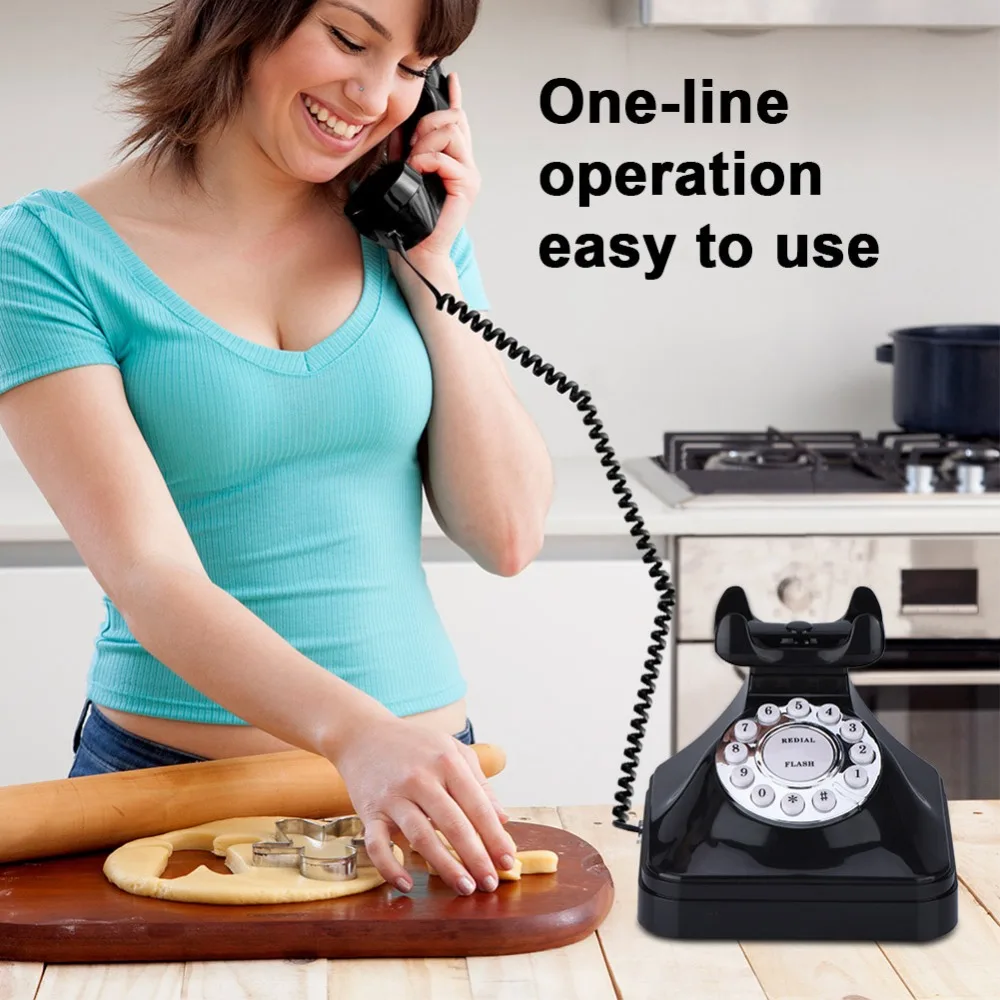 wx 3011 vintage telephone black home telephone retro wire landline phone telefono fijo telefone fixo landline phone desk phone free global shipping