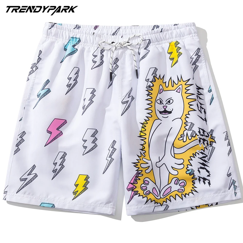 

Men's Board Short Funny Cartoon Printed Summer Hip Hop Oversized Pockets Streetwear Harajuku Drawstrings Casual Beach Shorts