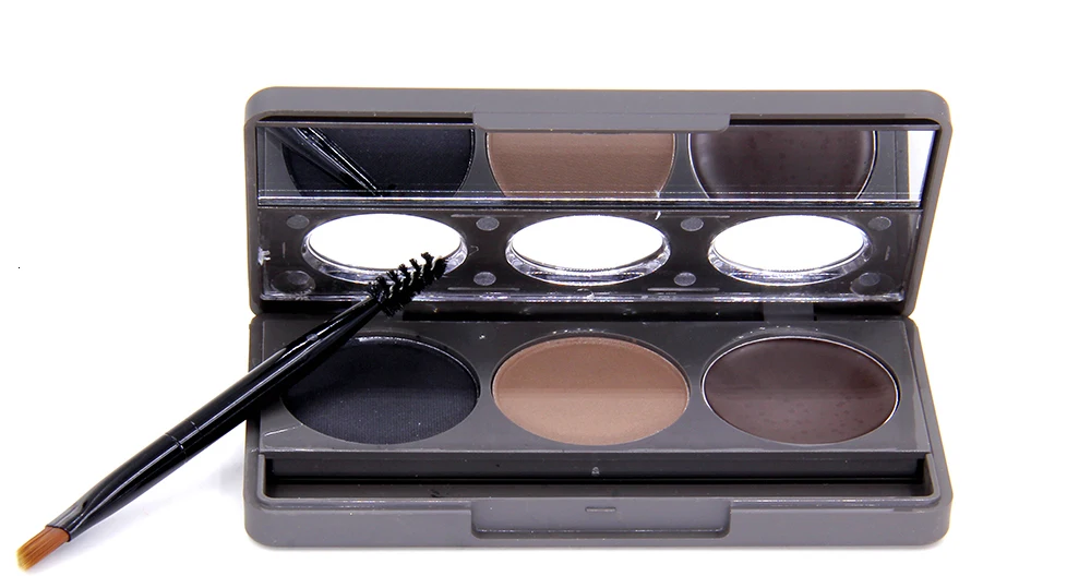 Музыкальный цветок, палитра пудры для бровей, косметика, бренд Eye Brow Enhancer Pro, водонепроницаемый макияж, тени для век, воск, с кисточкой, зеркальная коробка