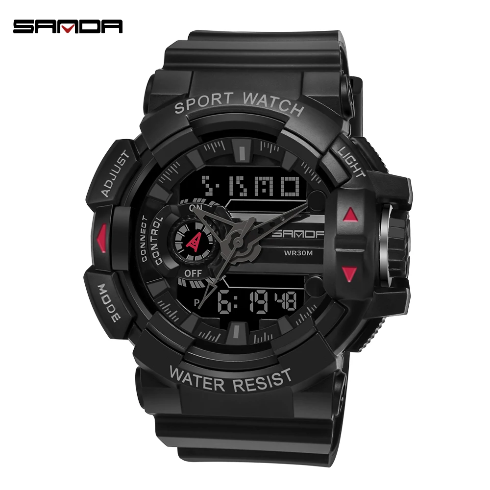 Men's SANDA Top Brand Luxury Digital-watch Waterproof Relogio Sport Watch Men 2019 Clock Male LED Digital Quartz Wrist Watches