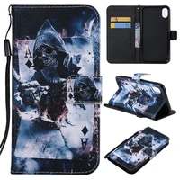flip capa for cover iphone 12 mini se 2020 11 pro max 7 8 6 6s plus cat skull magician leather wallet case card slots coque o06f