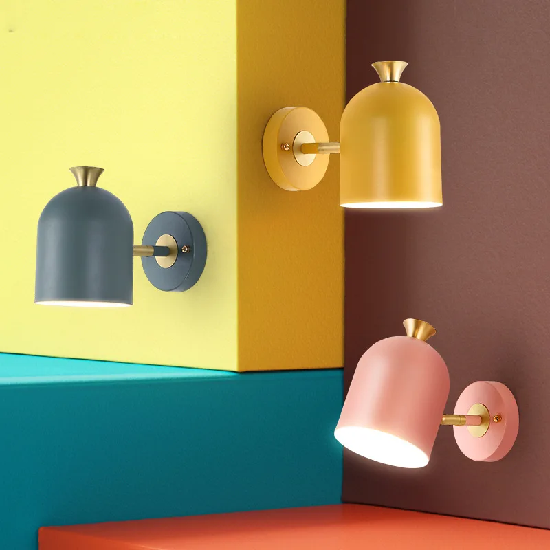 

Скандинавская гостиная столовая спальня ванная простая креативная индивидуальная настенная лампа макарон