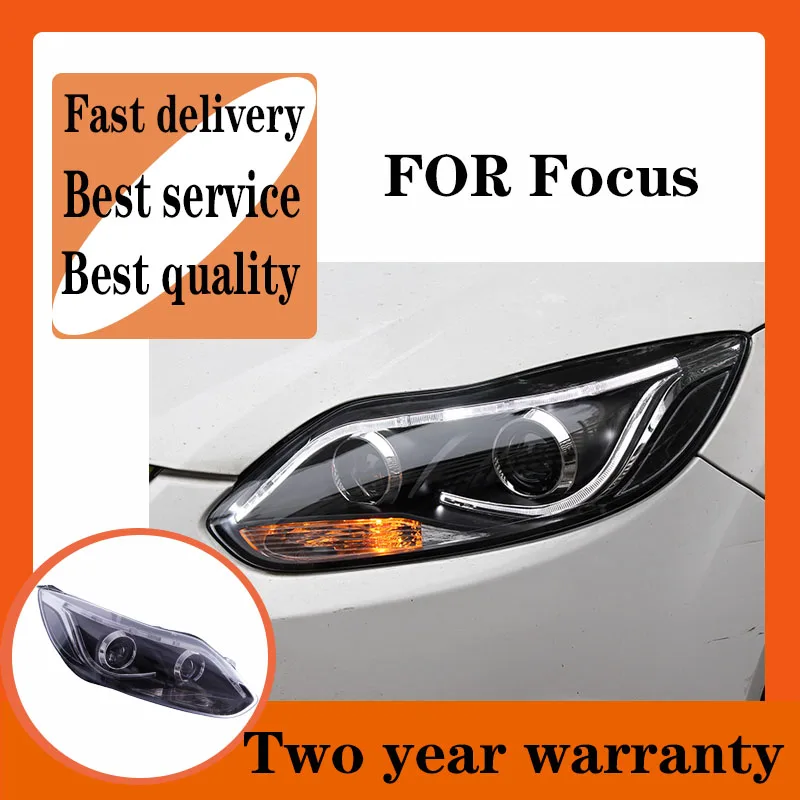 

Автомобильный стайлинг фары в сборе для Ford светодиодная фара для Focus 2012 2013 2014 опция фокусировки ангельские глазки биксеноновый луч