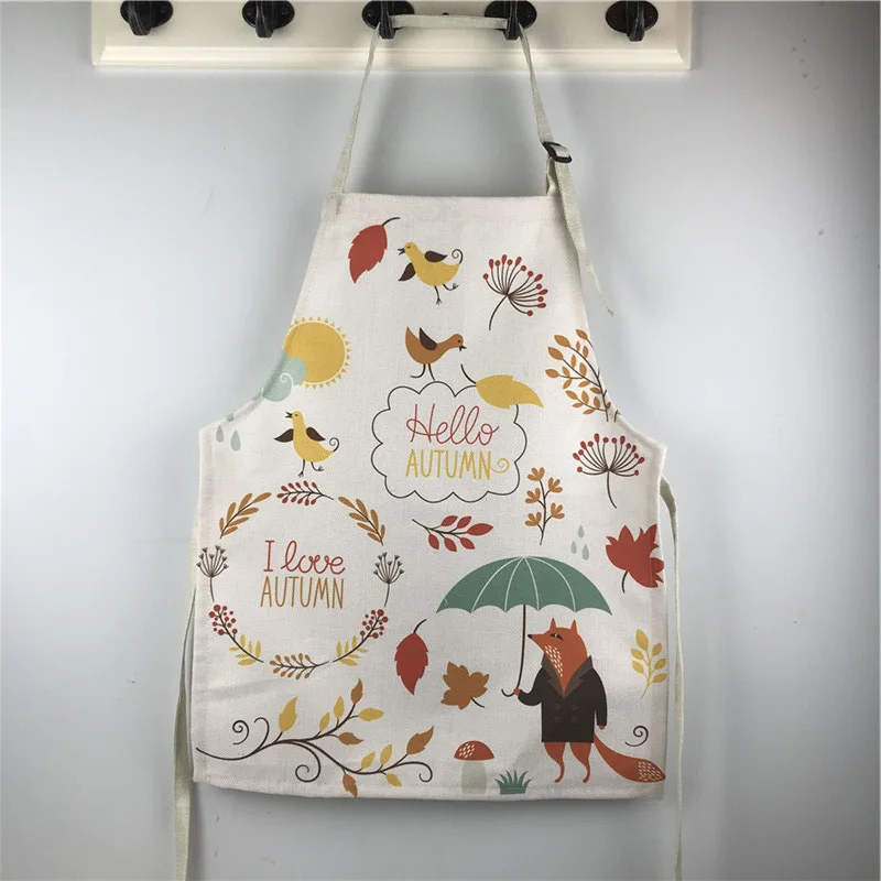 Экологичный плотный Детский фартук из хлопка и льна Мультяшные Кухонные фартуки