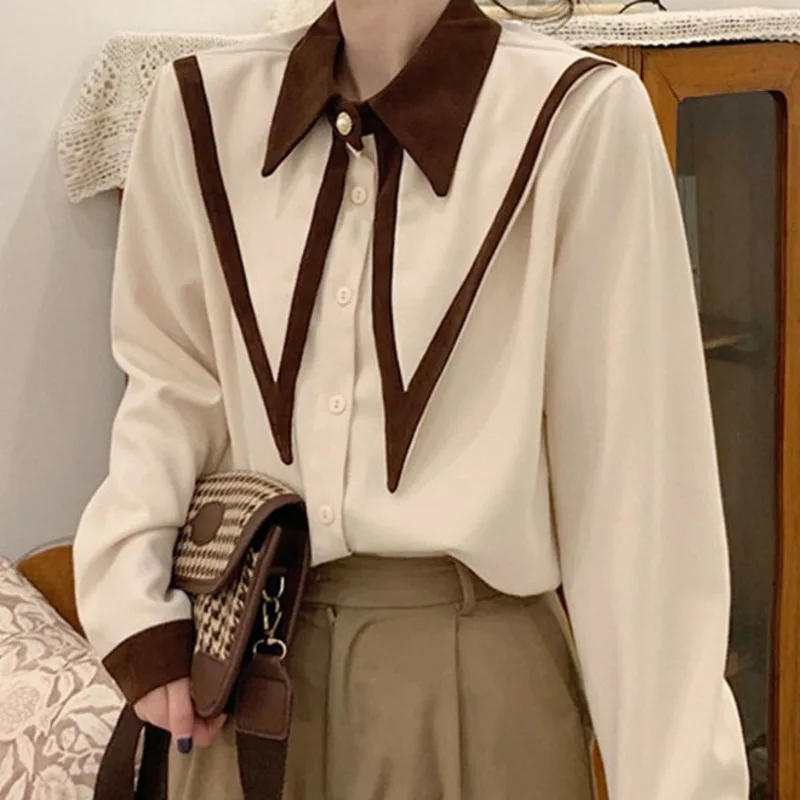 Детская рубашка с воротником новинка 2021 в студенческом стиле дизайнерский