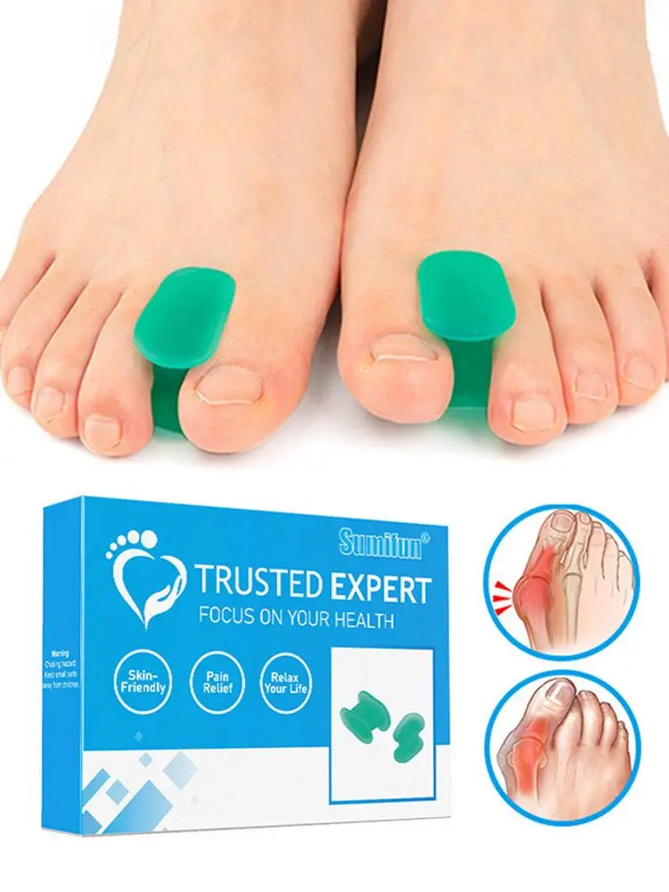

8 Pairs Set Green I-type Toe Separation Orthosis Thumb Valgus Orthosis M L Size Soothe The Foot Tissues Straightener