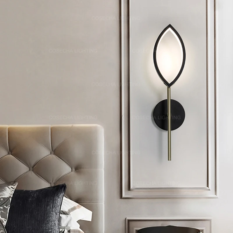 Черный светодиодный настенный бра современный прикроватный светильник