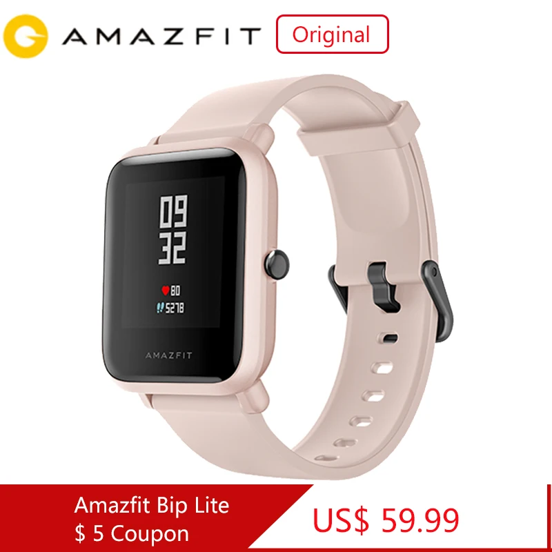Оригинальные Смарт часы Amazfit Bip Lite срок службы батареи 45 дней водонепроницаемость