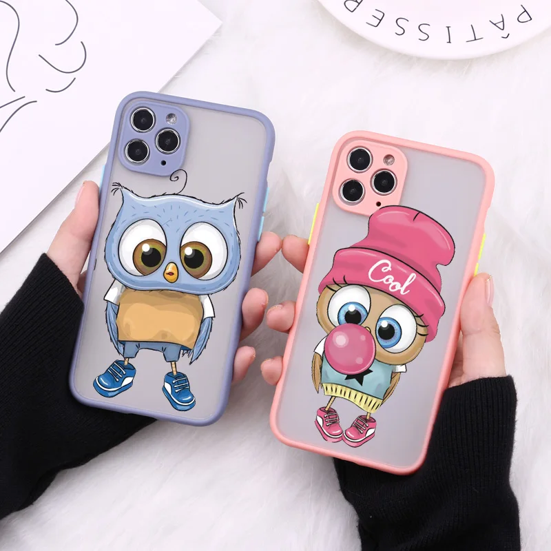 Cartoon Girl Gifts Cute Owl lovers Phone Case For Iphone X XS Max XR SE 2020 14 11 12 13 Pro Max 6s 8 7 Plus Matte Back Cover