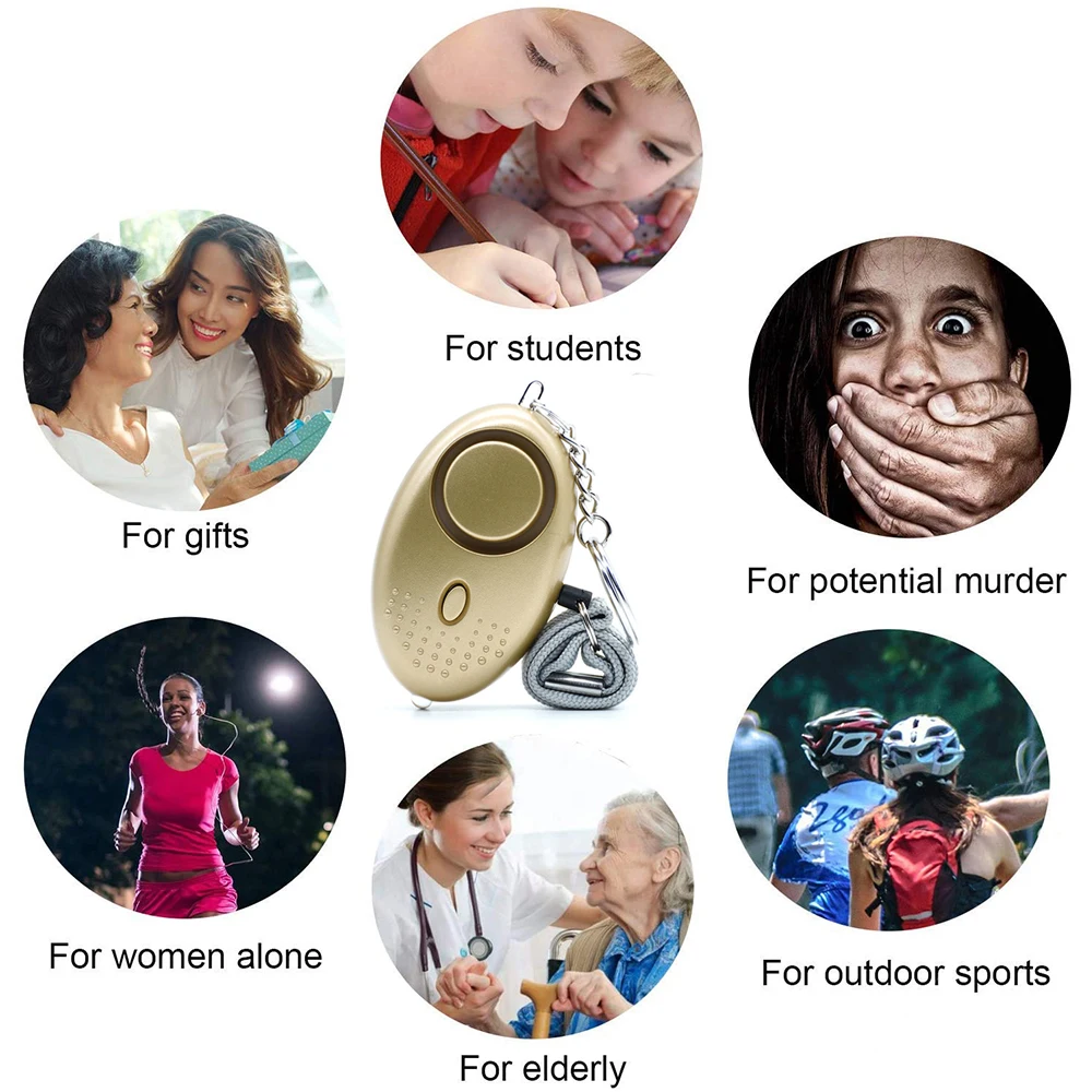 

5/2/1pcs 130db Personal Alarm With LED Light Self Defense Alarm Anti-wolf Lamp for Women Children Elderly Scream Loud Keychain