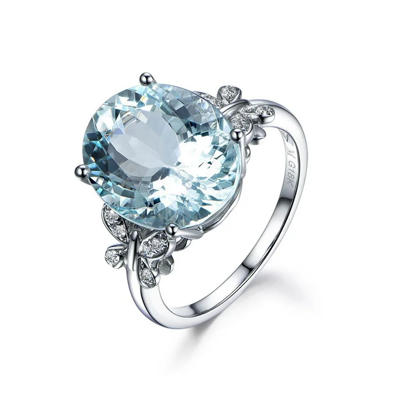 

Fashion Natural Navy Blue Topaz Butterfly Ring Inlaid Zircon Ring Women's Ring Birthday Gift
