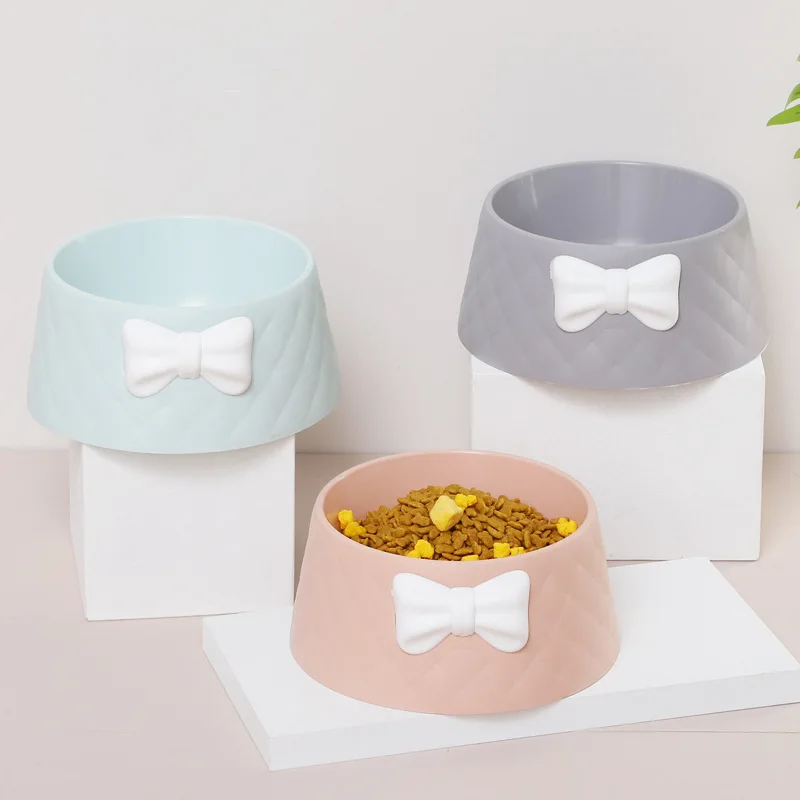 

Bowknot pet bowl feeder cat accessories food and bowknot cat and dog supplies animal bowl