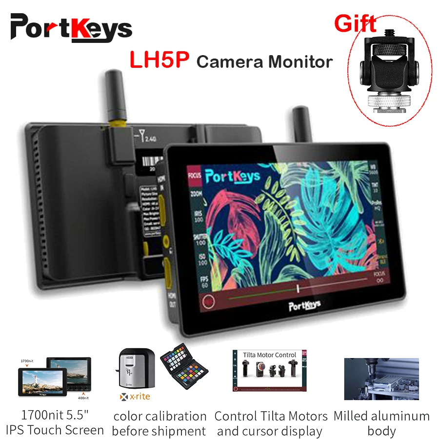 Монитор Portkeys LH5P 4K 5 дюйма HDMI сенсорный экран 1700 нит беспроводной монитор