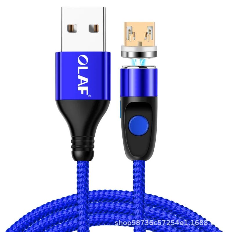 1 м и 2 светодиодный магнитный кабель Micro USB Type C нейлоновый Плетеный Магнитный