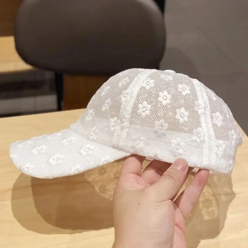 new arrival  Women's summer Baseball Caps fashionable lace floral  thin and breathable sun street  hat
