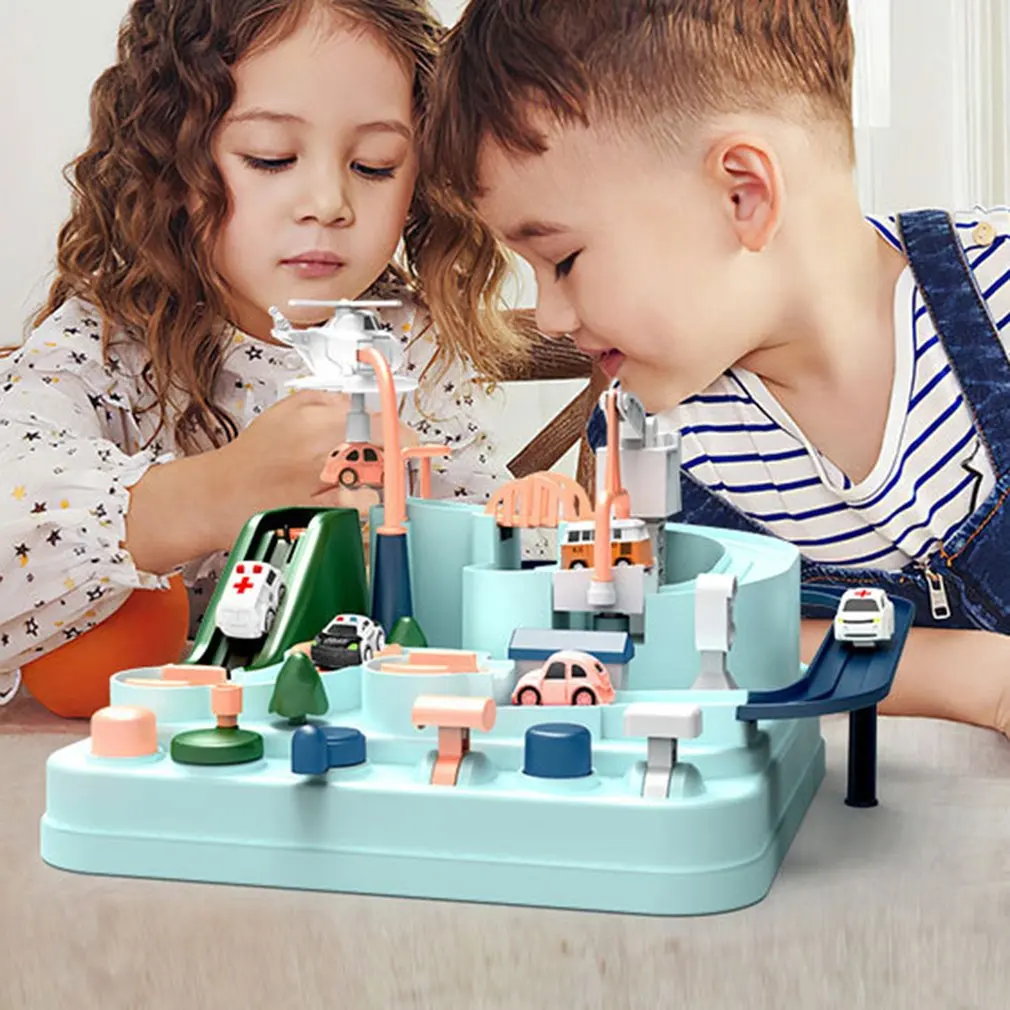

Racing Rail Car Model Racing Educational Toys Children Track Car Adventure Game Brain Game Mechanical Interactive Train Toy