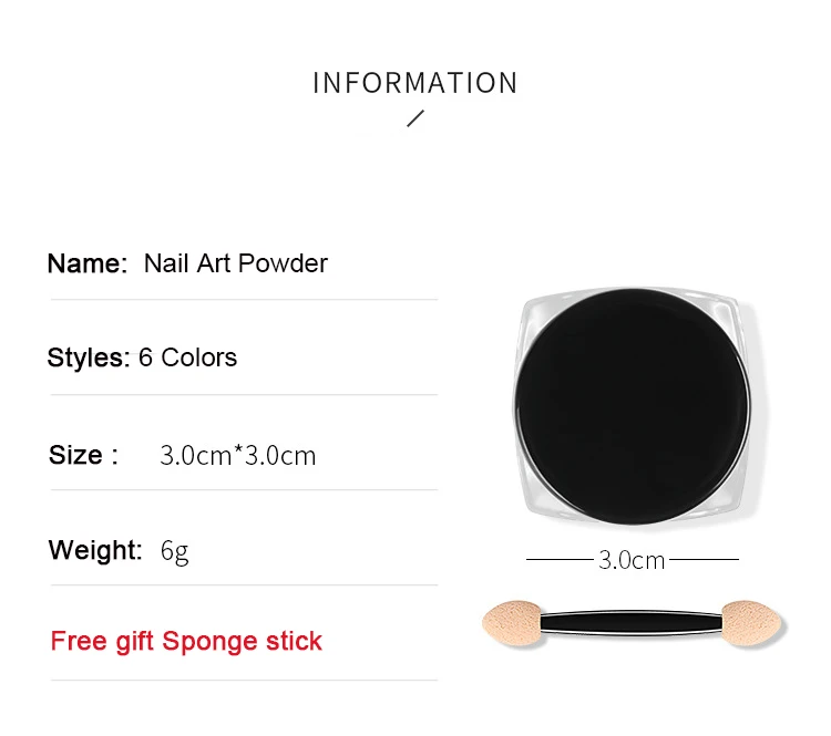 Блестящий Порошок для ногтей 6 цветов градиентный лак хромированная пыль