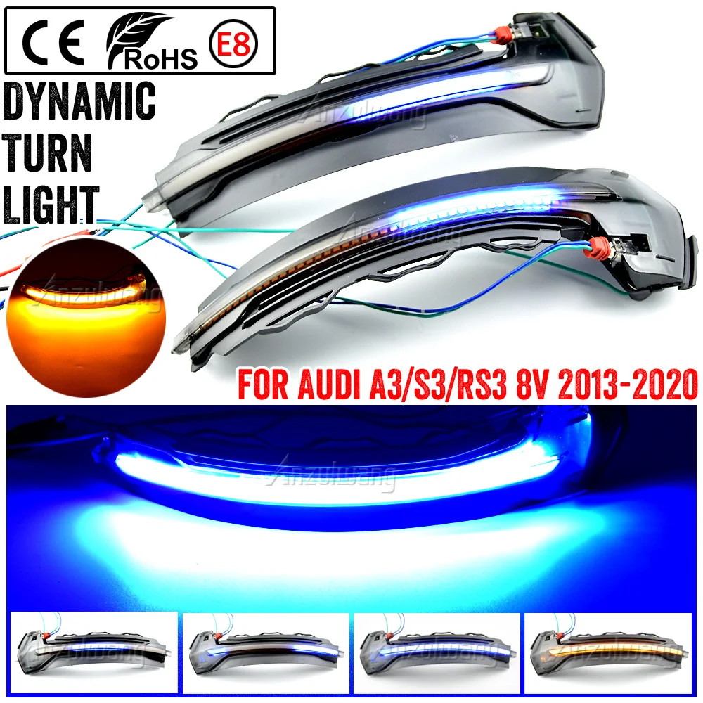 

Dynamic blinker for Audi A3 8V S3 RS3 Side Mirror light LED Turn Signal 2013 2014 2015 2016 2017 2018 2019 2020 Arrow flasher
