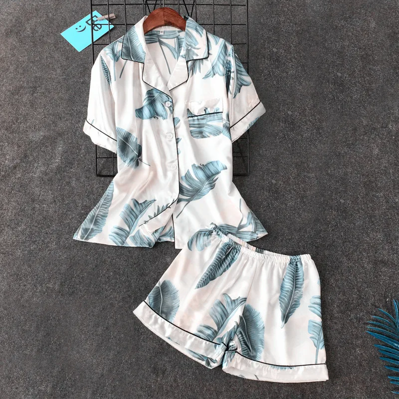 Пикантный летний пижамный комплект для сна халат одежда женский костюм из