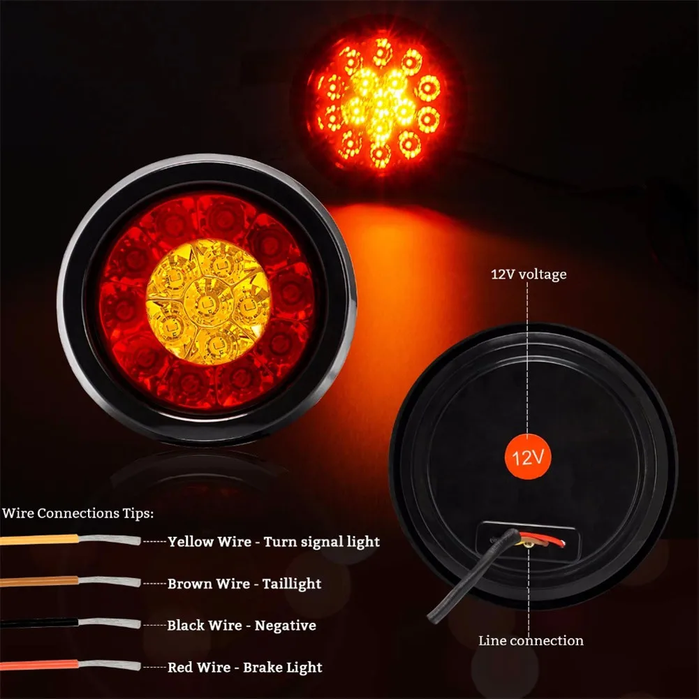 

Car Accessories 12V/24V LED Lights 16 LEDs Taillights Brake Lights Side Marker Lights Turn Signal Lights for Truck Van Pickup