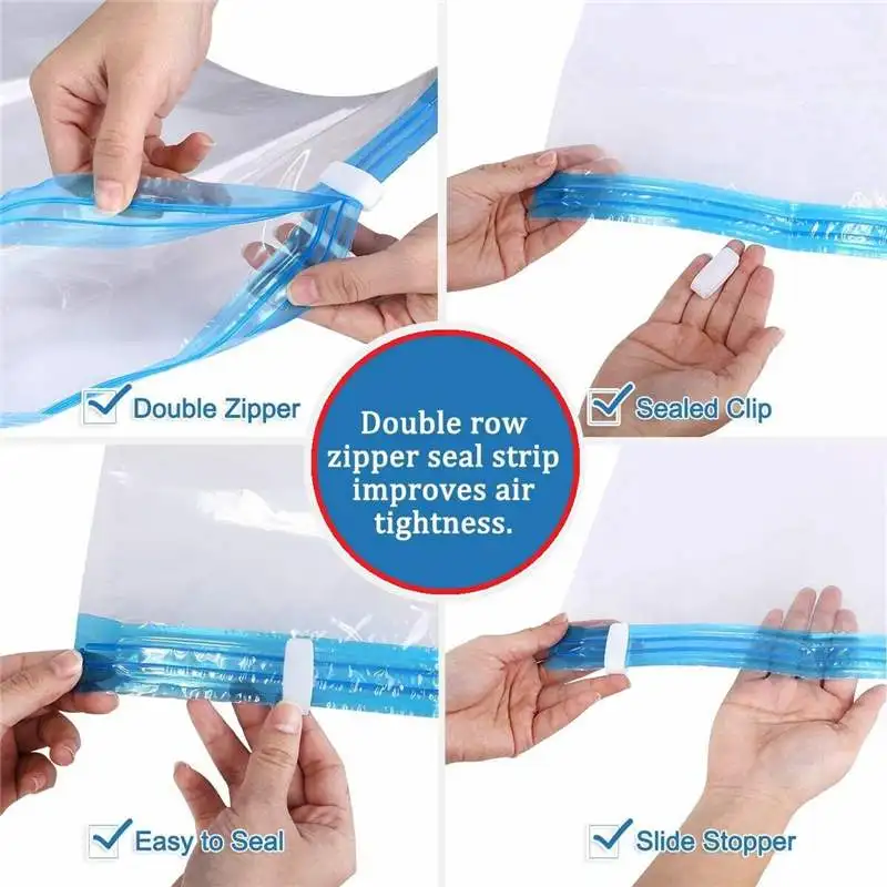 

6PCS Home Convenient Vacuum Bag Storage Organizer Transparent Clothes Organizer Seal Compressed Travel Saving Space Bags Package