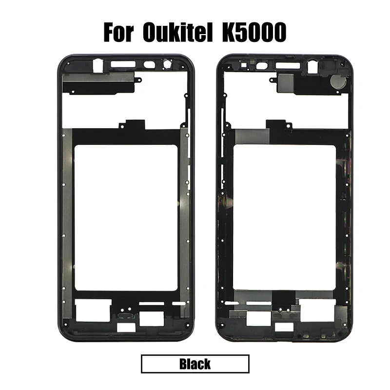 Black Высококачественная новая Оригинальная передняя рамка для Oukitel K5000, передняя крышка корпуса, чехол, запасные части для ремонта - Цвет: Black